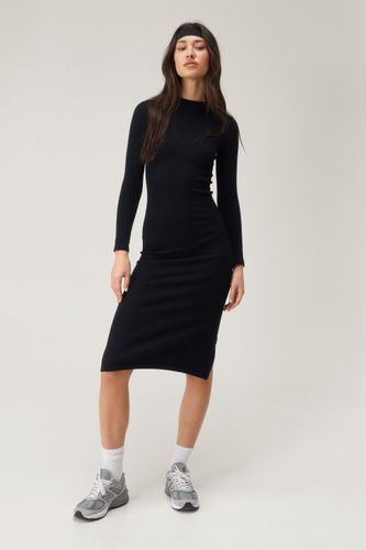 Seamless Long Sleeve Midi Dress - S - Nasty Gal - Modalova