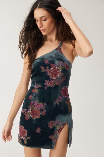 Devore Boho Floral One Shoulder Mini Dress - 32 - Nasty Gal - Modalova