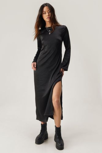 Textured Satin Column Midi Dress - 38 - Nasty Gal - Modalova