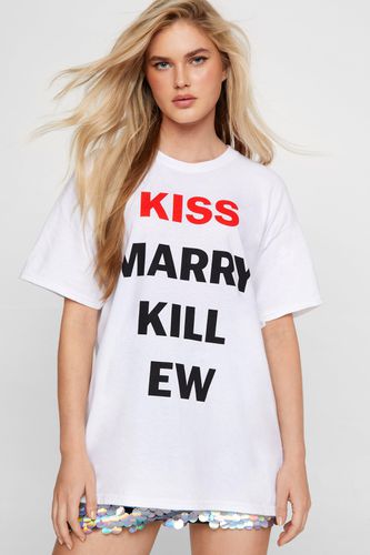 Kiss Marry Kill Graphic T-Shirt - - S - Nasty Gal - Modalova
