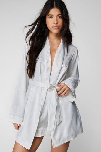 Mini Dressing Gown Satinée Fleurie - S - Nasty Gal - Modalova