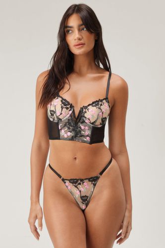 Ensemble De Lingerie Avec Corset Et Broderies Florales - 38 - Nasty Gal - Modalova