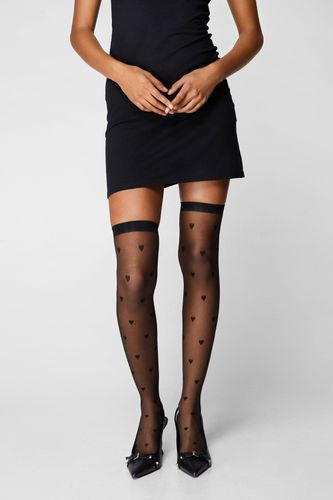 Heart Stockings - Noir - One Size - Nasty Gal - Modalova