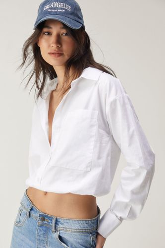 Cropped Cotton Elasticated Hem Shirt - - 32 - Nasty Gal - Modalova