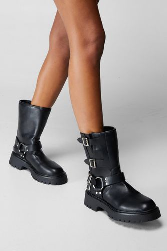 Faux Leather Buckle Ankle Boot - - 37 - Nasty Gal - Modalova