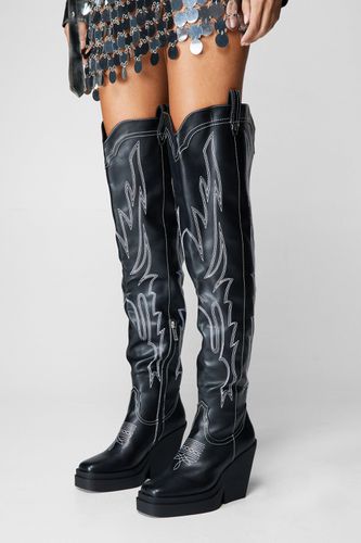 Bottes Hautes En Simili À Plateforme - 37 - Nasty Gal - Modalova