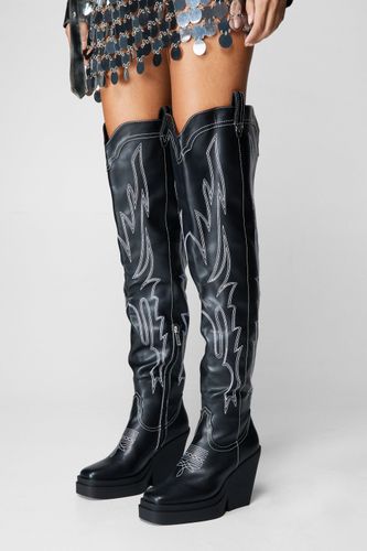 Bottes Hautes En Simili À Plateforme - 40 - Nasty Gal - Modalova