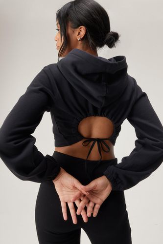 Ruched Open Back Cropped Hoodie - - L - Nasty Gal - Modalova