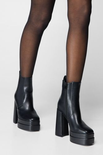 Faux Leather Platform Chelsea Ankle Boots - - 39 - Nasty Gal - Modalova