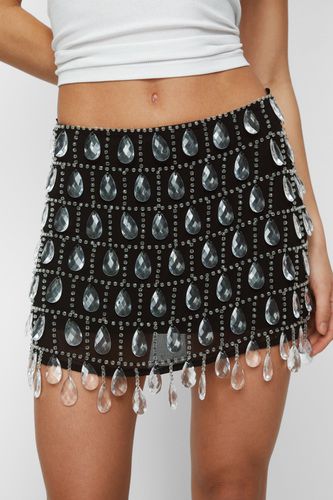 Premium Glass Embellished Mini Skirt - 36 - Nasty Gal - Modalova