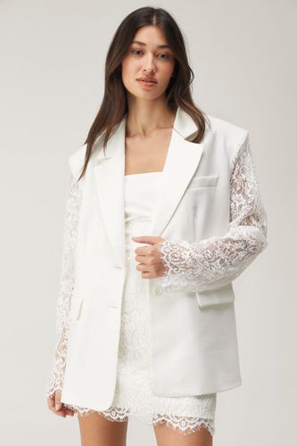 Premium Lace Oversized Blazer - 32 - Nasty Gal - Modalova