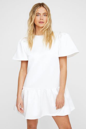 Structured Puff Sleeve Peplum Hem Mini Dress - 34 - Nasty Gal - Modalova