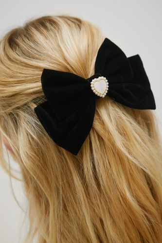 Embellished Heart Detail Hair Bow Clip - - One Size - Nasty Gal - Modalova