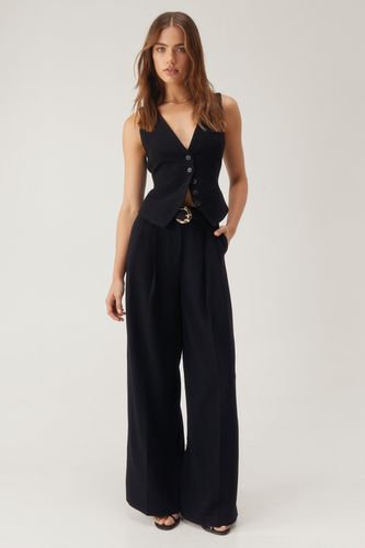 Premium Linen Tailored Wide Leg Trousers - - 36 - Nasty Gal - Modalova