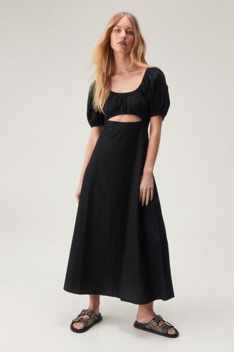 Linen Mix Puff Sleeve A Line Maxi Dress - 34 - Nasty Gal - Modalova