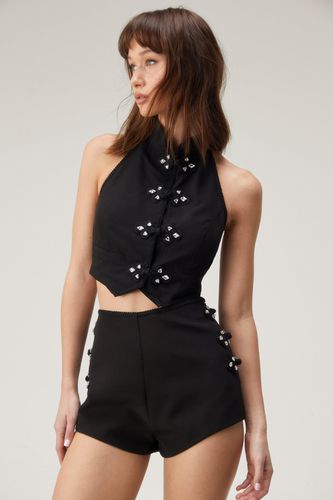 Premium Embellished Tailored Booty Shorts - - 40 - Nasty Gal - Modalova