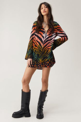 Animal Placement Print Tunic - - 34 - Nasty Gal - Modalova