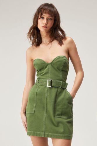 Twill Bandeau Mini Dress - 32 - Nasty Gal - Modalova