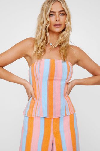 Twill Stripe Bandeau Top - 32 - Nasty Gal - Modalova