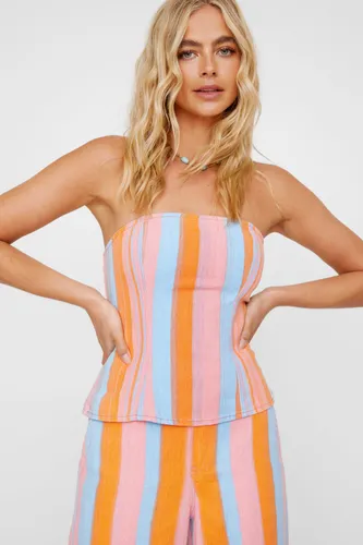 Twill Stripe Bandeau Top - 34 - Nasty Gal - Modalova