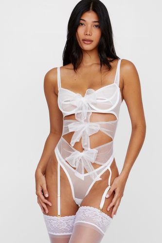 Bow Underwire Cut Out Lingerie Bodysuit - - L - Nasty Gal - Modalova