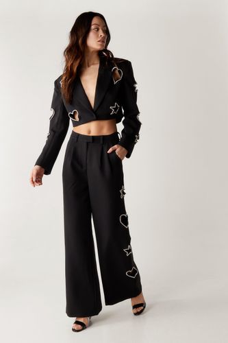 Premium Cut Out Embellished Trousers - 34 - Nasty Gal - Modalova