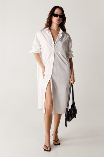 Side Split Midi Shirt Dress - 34 - Nasty Gal - Modalova