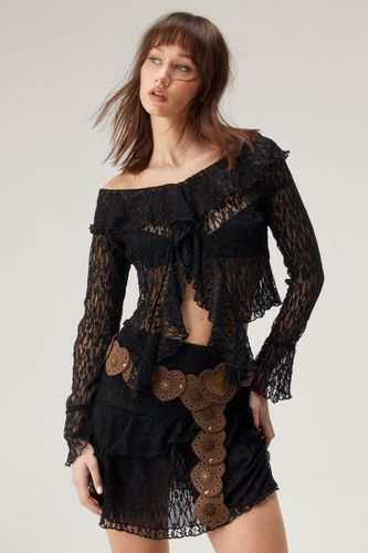 Top En Dentelle À Manches Longues - M - Nasty Gal - Modalova