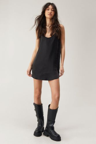 Textured Satin Scoop Neck Vest Mini Dress - 32 - Nasty Gal - Modalova