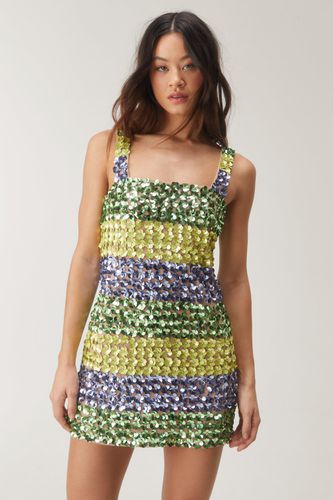 Floral Stripe Embellished Mini Dress - 34 - Nasty Gal - Modalova