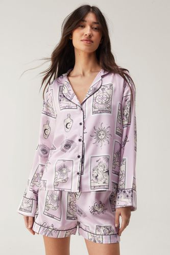 Satin Tarot Card Pajama Shorts Set - S - Nasty Gal - Modalova