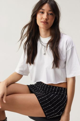 Basic Cropped T-Shirt - Blanc - Xl - Nasty Gal - Modalova