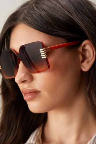 Oversized Square Metallic Trim Sunglasses - - One Size - Nasty Gal - Modalova