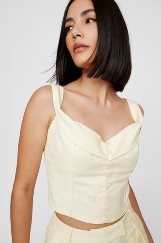 Embroidered Cherry Tailored Corset Top - 32 - Nasty Gal - Modalova