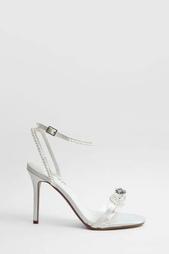 Pearl Bow 2 Part Heels - Blanc - 36 - Nasty Gal - Modalova