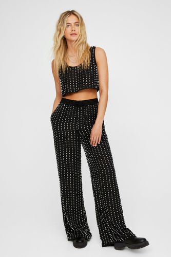 Stud Hand Beaded Relaxed Leg Trouser - 38 - Nasty Gal - Modalova