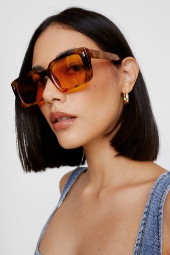 Squared Dark Tortoiseshell Colored Lens Sunglasses - One Size - Nasty Gal - Modalova