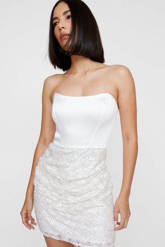 Corset Embellished Lace Drape Mini Dress - - 42 - Nasty Gal - Modalova