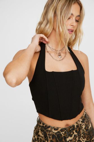 Seam Detail Corset - Noir - 40 - Nasty Gal - Modalova