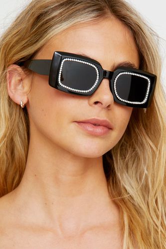 Oversized Embellished Square Sunglasses - One Size - Nasty Gal - Modalova