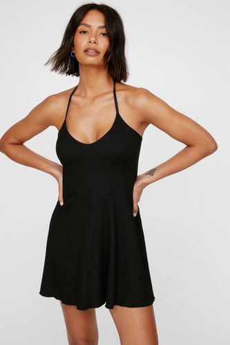 Textured Halter Mini Dress - Xs - Nasty Gal - Modalova