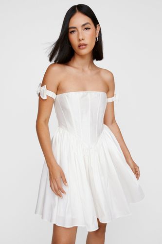 Bow Strap Corset Taffeta Mini Dress - 36 - Nasty Gal - Modalova