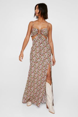 Floral Print Cut Out Maxi Dress - Xs - Nasty Gal - Modalova