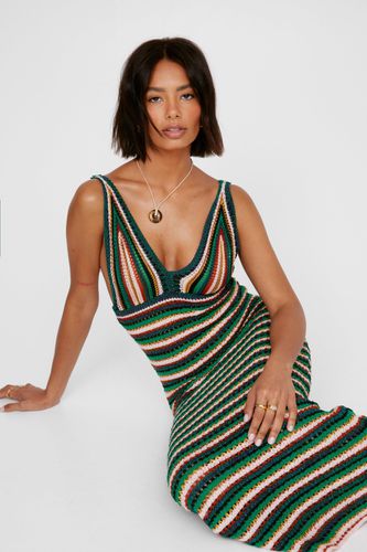 Stripe Knitted Maxi Dress - - S/M - Nasty Gal - Modalova