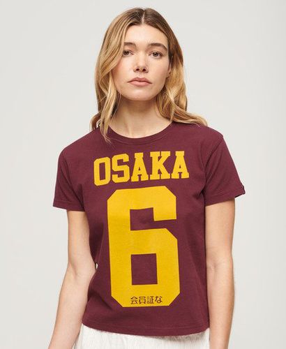 Damen Osaka 6 T-Shirt mit Flockdruck im 90er-Jahre-Stil - Größe: 38 - Superdry - Modalova