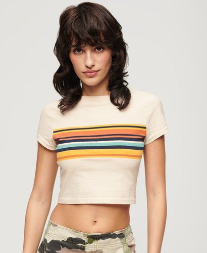 Women's Kurzes Vintage T-Shirt mit Streifen - Größe: 36 - Superdry - Modalova