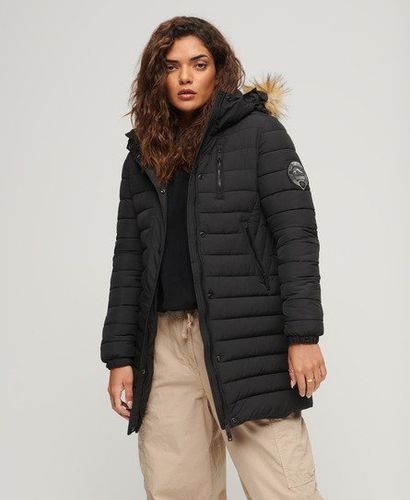 Women's Fuji Steppmantel in Mittlerer Länge mit Kapuze - Größe: 36 - Superdry - Modalova