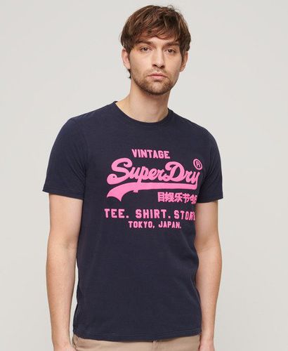 Herren Neonfarbenes T-Shirt mit Vintage-Logo - Größe: Xxl - Superdry - Modalova