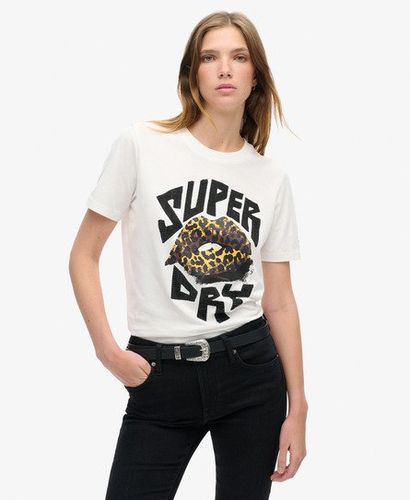 Damen Lässiges Lo-Fi T-Shirt Mit Punk-Poster Grafikdruck, Größe: 36 - Superdry - Modalova