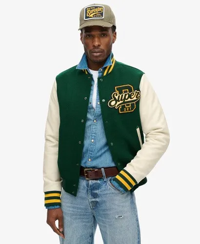 Herren Woll-bomberjacke im College-stil - Größe: S - Superdry - Modalova